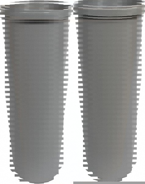 Untouchable Large Plastic Round Waste Receptacle, 11 gal, Plastic, Gray